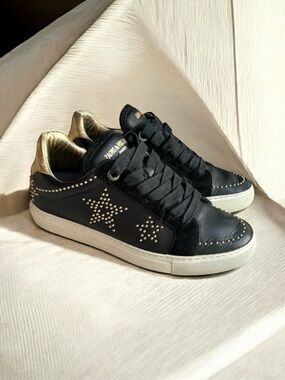 Zadig & Voltaire Star Sneakers Zv 1747  Black Leather